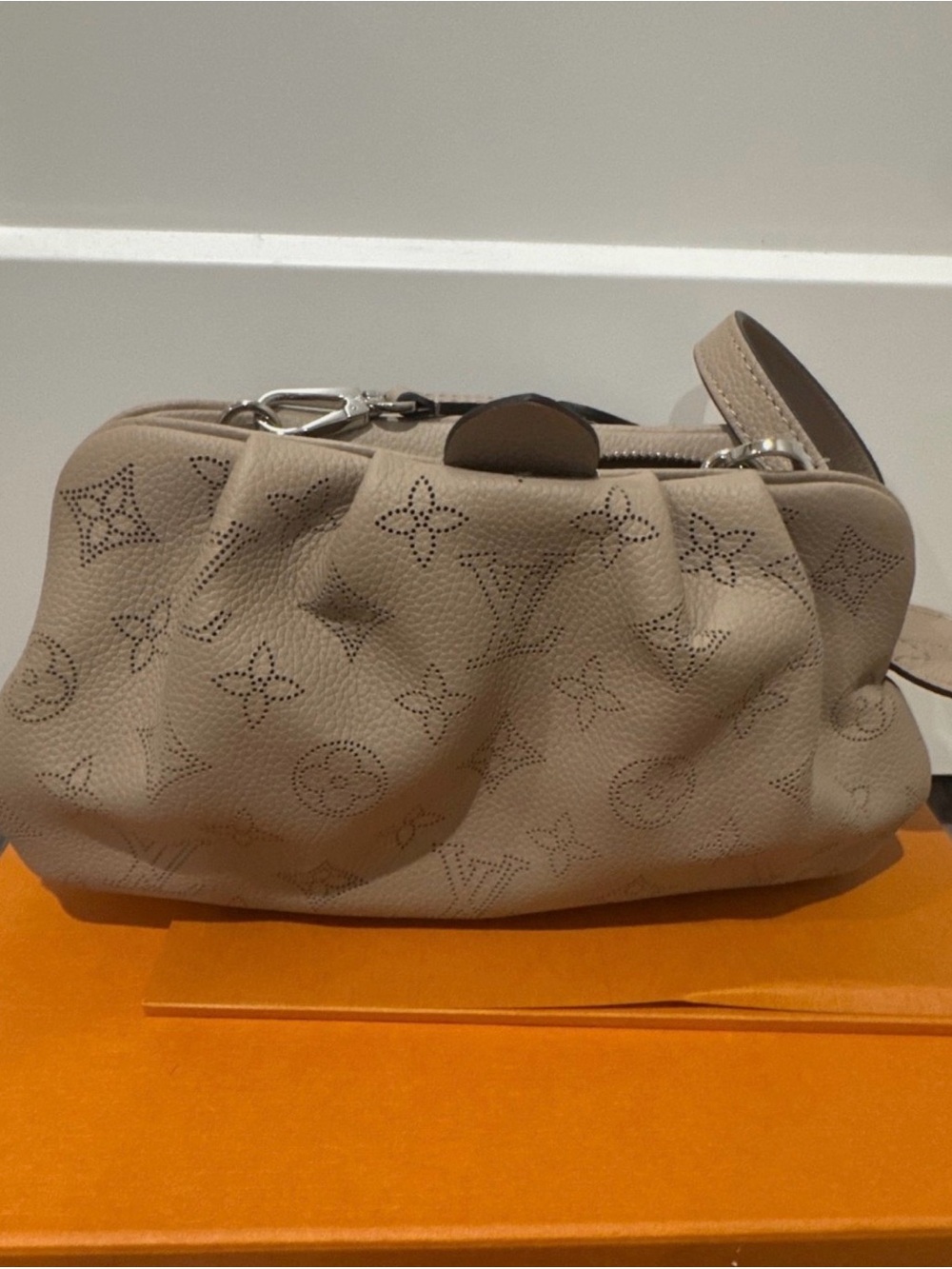 Louis Vuitton Scala Mini Pouch Galet Mahina Leather NEW Full Set Receipt